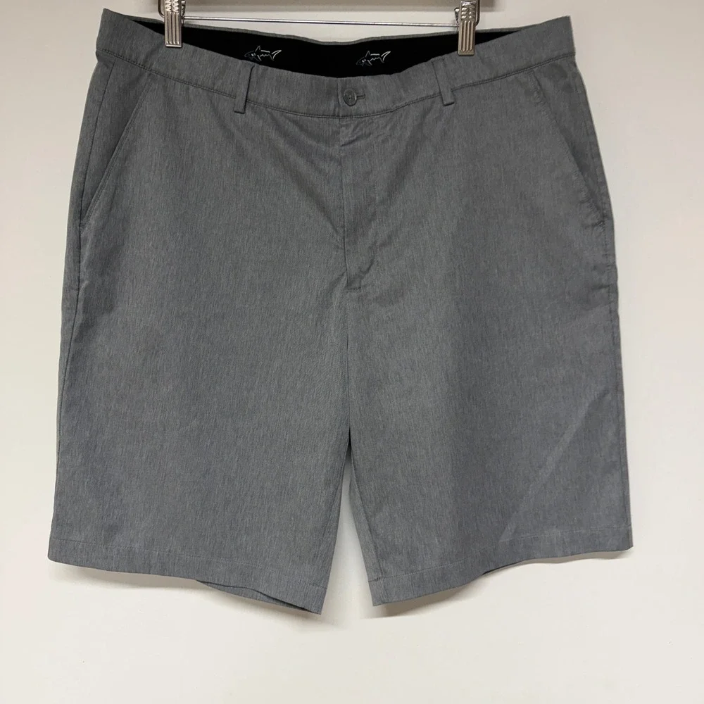 Greg Norman Mens Size 38 Gray Heathered Performance Golf Shorts Activewear
